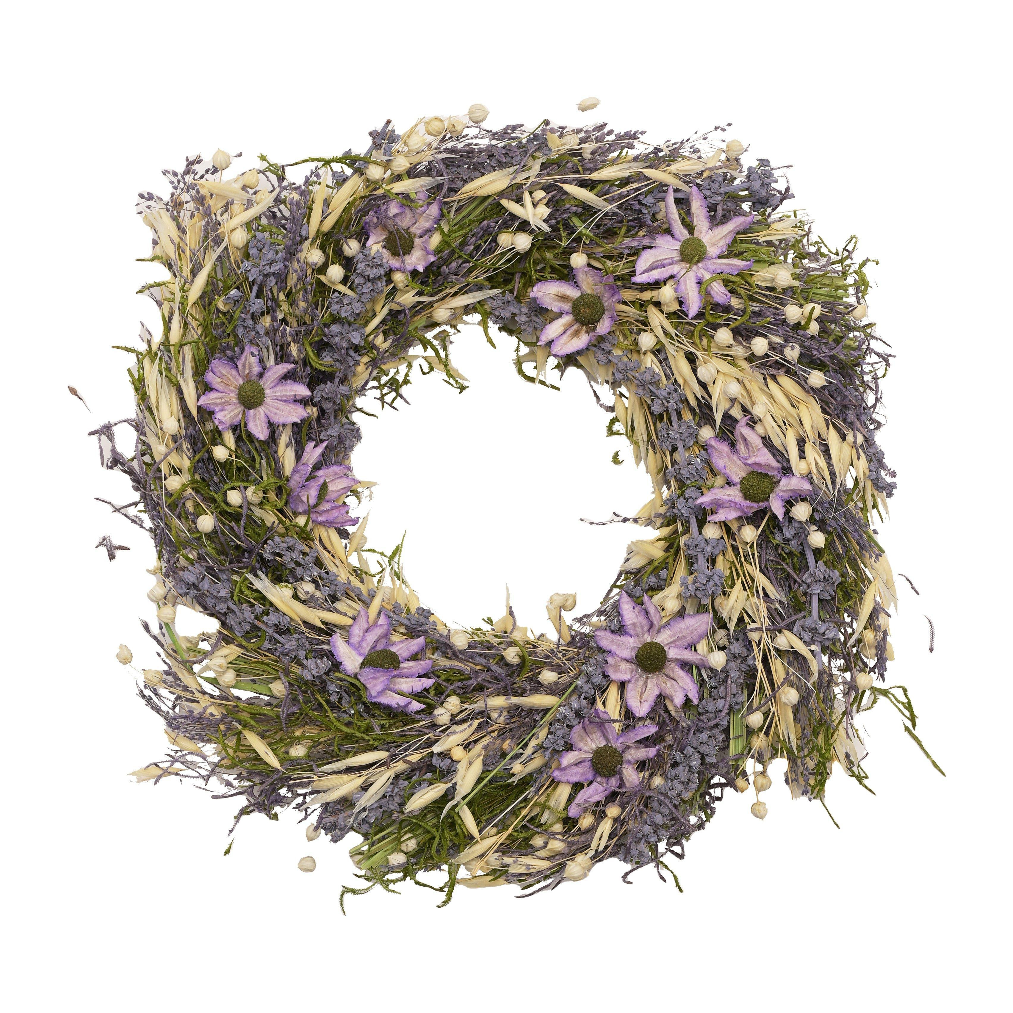 Dried Floral Wreath -Purple - image 1