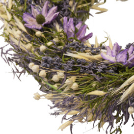 Dried Floral Wreath -Purple - thumbnail 3