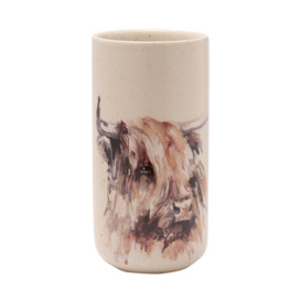 Meg Hawkins Tall Ceramic Vase - Highland Cow
