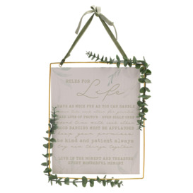 Love Story 'Rules For Life' Plaque