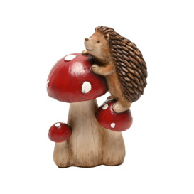 Country Living Hedgehog Climbing Mushrooms Ornament