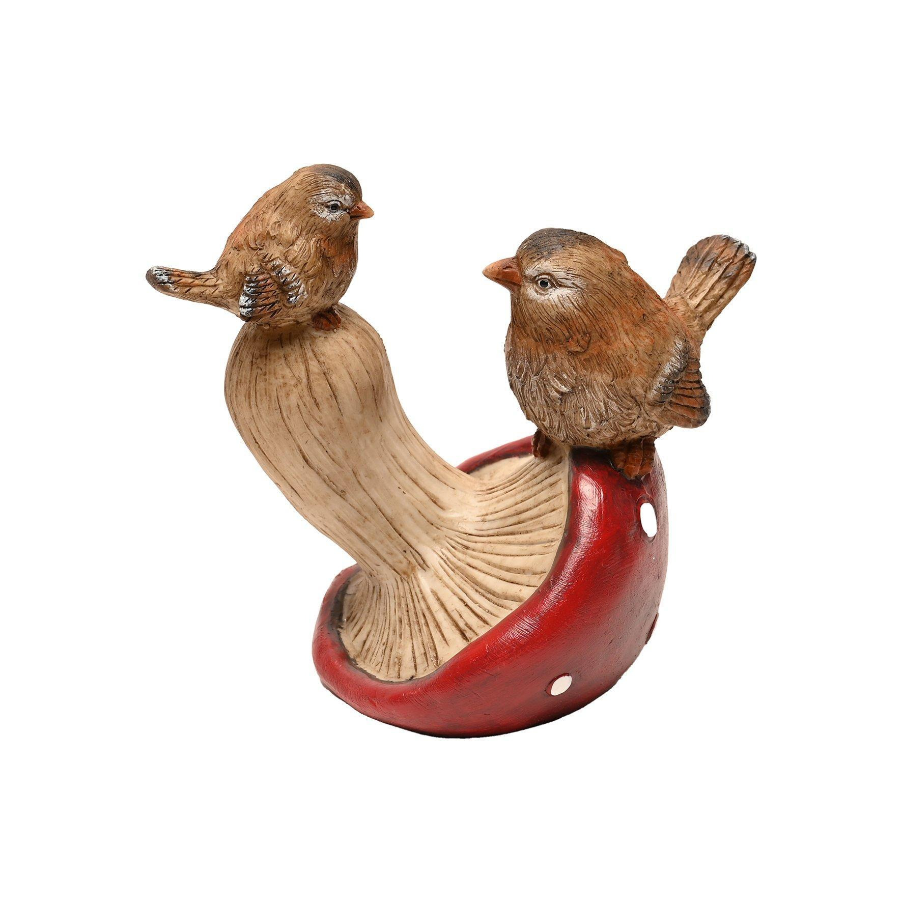 Country Living 2 Birds Standing on a Mushroom Ornament - image 1