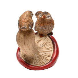 Country Living 2 Birds Standing on a Mushroom Ornament - thumbnail 2