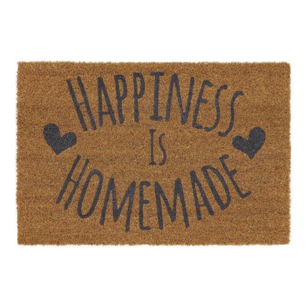 Eco-Friendly Expression Latex Backed Coir Entrance Door Mat, 40x60cm, Happiness Design - image 1