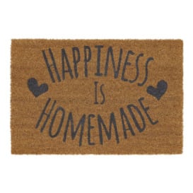 Eco-Friendly Expression Latex Backed Coir Entrance Door Mat, 40x60cm, Happiness Design - thumbnail 1
