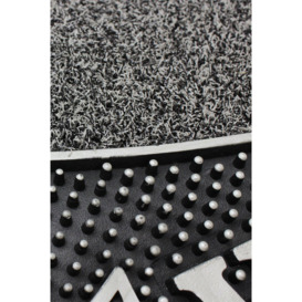 Metallic Look Welcome Floral PVC Scraper Doormat 45x75cm Silver - thumbnail 3