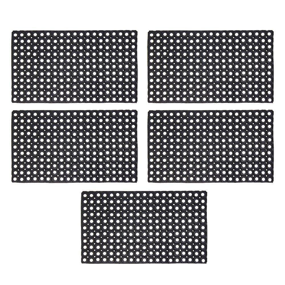 JVL Contract Rondo Rubber Ring Scraper Doormat, 50x100 cm, Pack of 5 - image 1