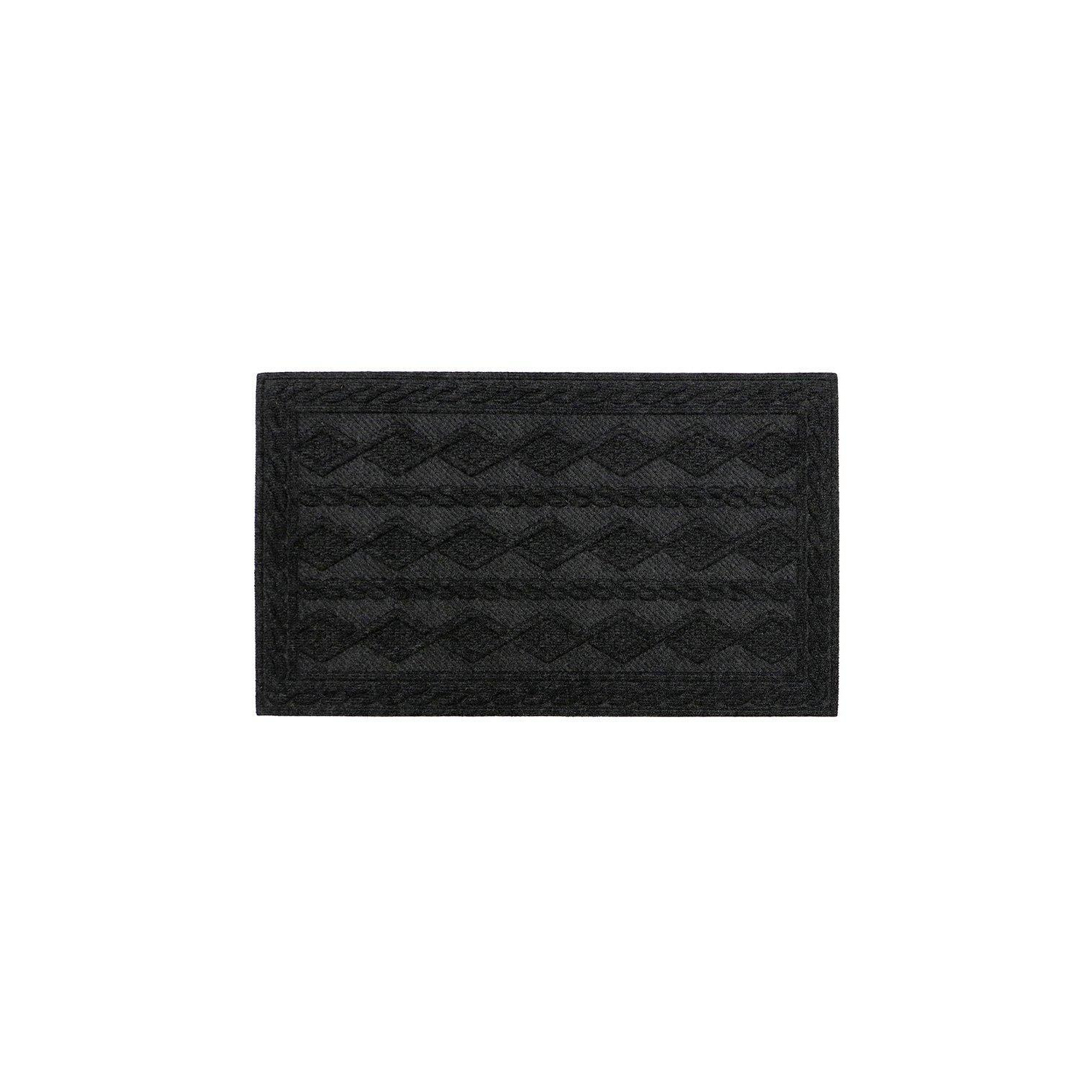 Knit Rubber Backed Indoor Doormat 45x75cm Charcoal - image 1