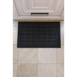 Knit Rubber Backed Indoor Doormat 45x75cm Charcoal - thumbnail 2