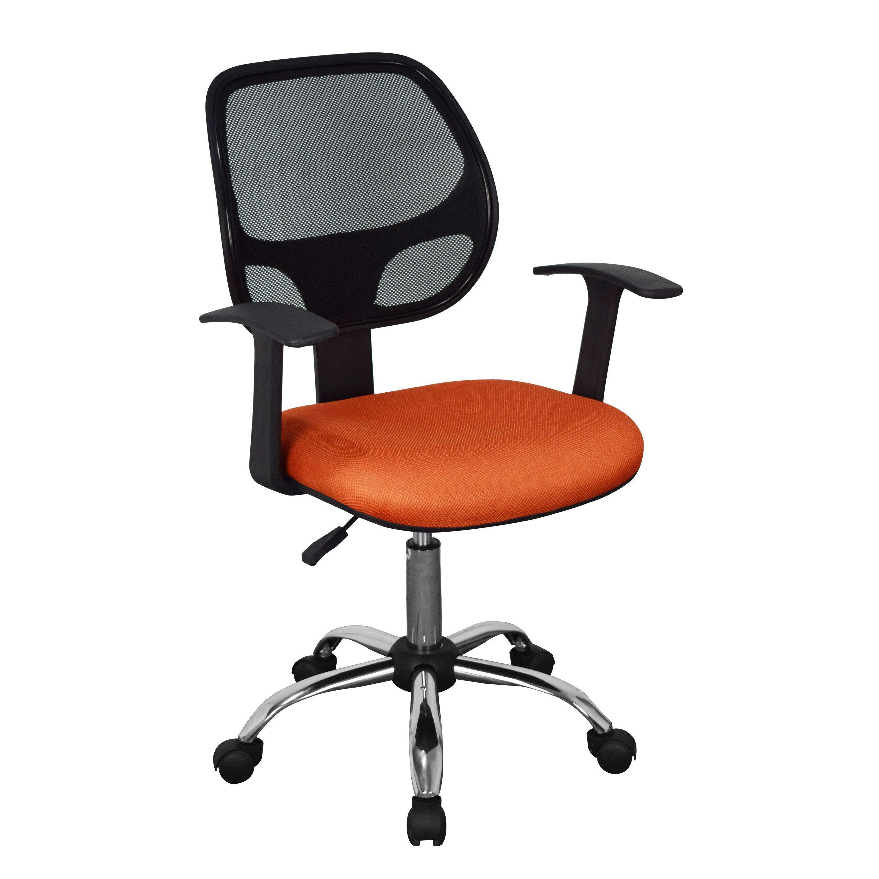 Loft Home Office Home Office Chair, Black Mesh Back, Orange Fabric Seat With Chrome Base - image 1
