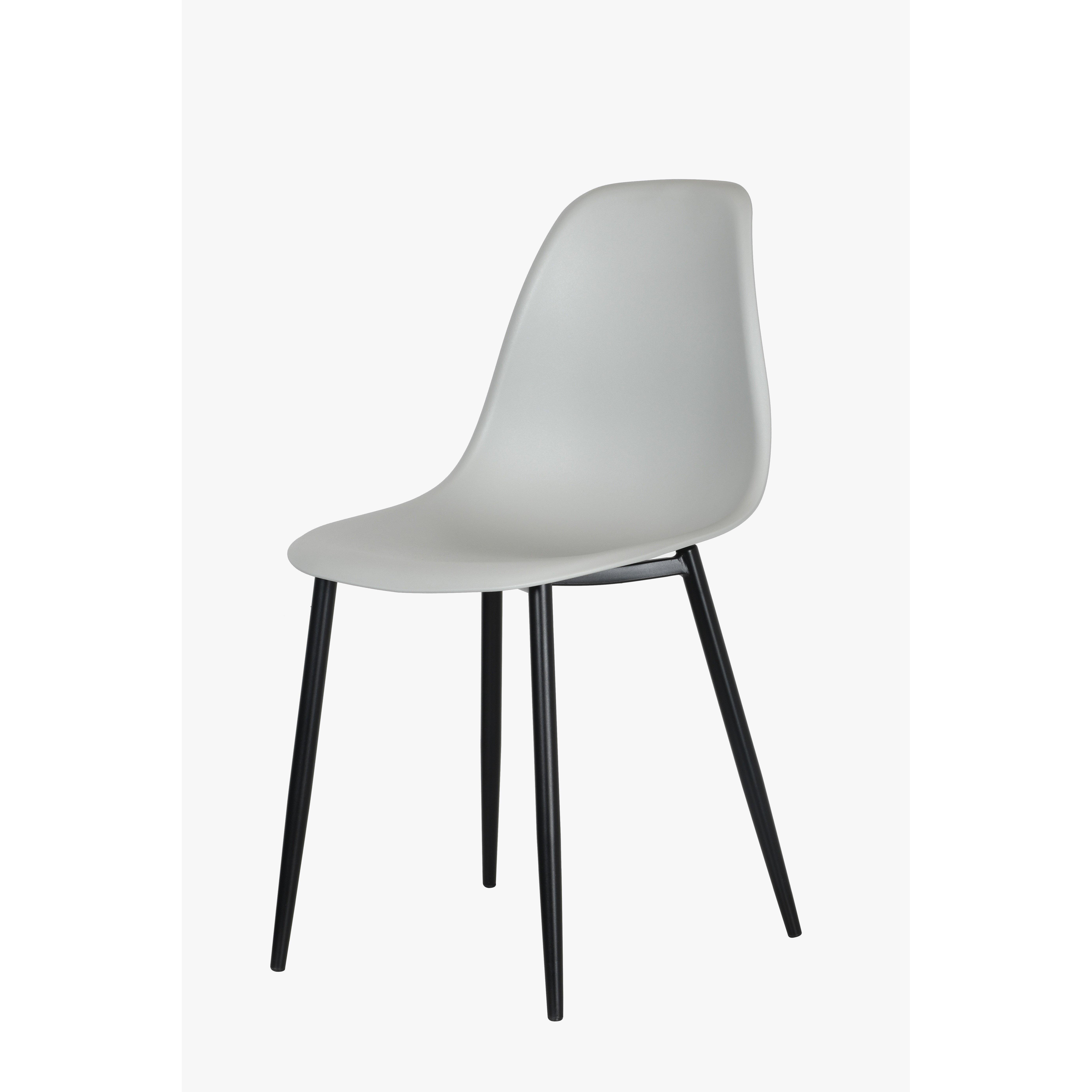 Aspen Curve Chair, Light Grey Plastic Seat With Black Metal Legs (Pair) - image 1
