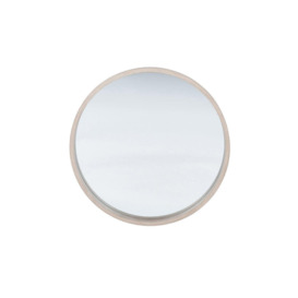 Natural Wood Lipped Round Glass Wall Mirror
