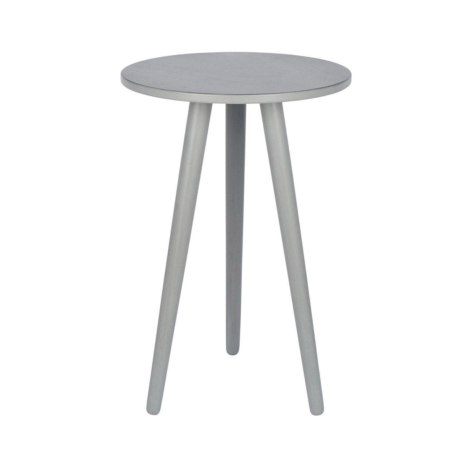 Distressed Grey Pine Wood Leg Round Side Table - image 1