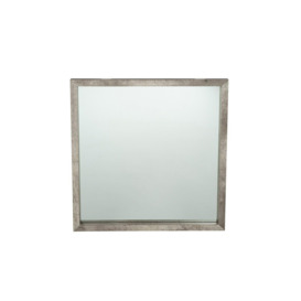 Concrete Effect Natural Wood Square Glass Wall Mirror