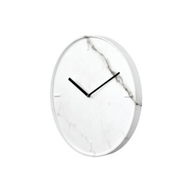 Modena White Marble Veneer Round Wall Clock - thumbnail 3