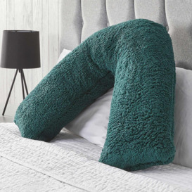 Teddy Fleece V Shaped Pillow Support Pregnancy Orthopaedic Cushion - thumbnail 1