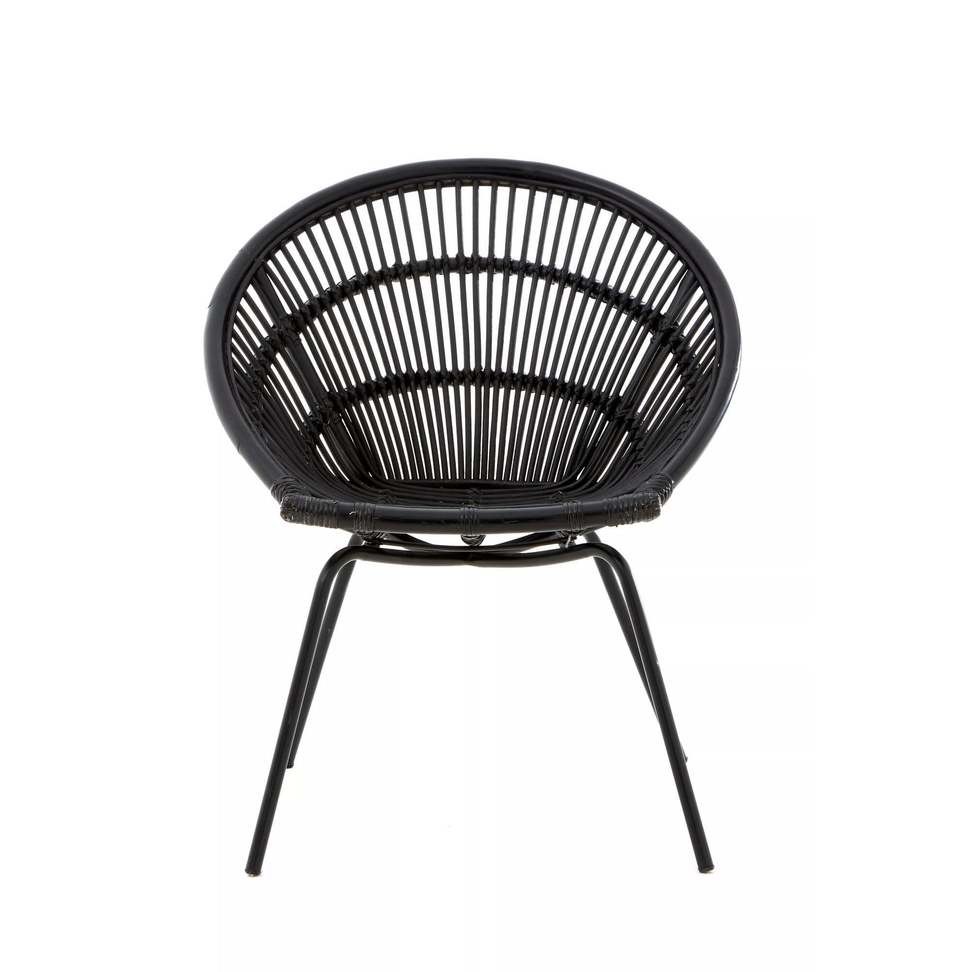 Interiors by Premier Black Washed Natural Rattan Chair, Rustless Rattan Chair, Easy Cleaning Rattan Armchair - image 1