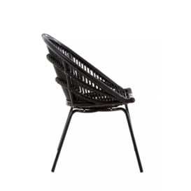 Interiors by Premier Black Washed Natural Rattan Chair, Rustless Rattan Chair, Easy Cleaning Rattan Armchair - thumbnail 3