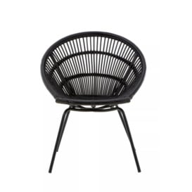 Interiors by Premier Black Washed Natural Rattan Chair, Rustless Rattan Chair, Easy Cleaning Rattan Armchair - thumbnail 1