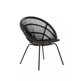 Interiors by Premier Black Washed Natural Rattan Chair, Rustless Rattan Chair, Easy Cleaning Rattan Armchair - thumbnail 2