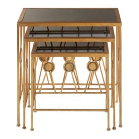 Interiors By Premier Versatile Set Of 3 Cross Design Nesting Tables, Elegant Nesting Tables For Livingroom, Sleek Side Table