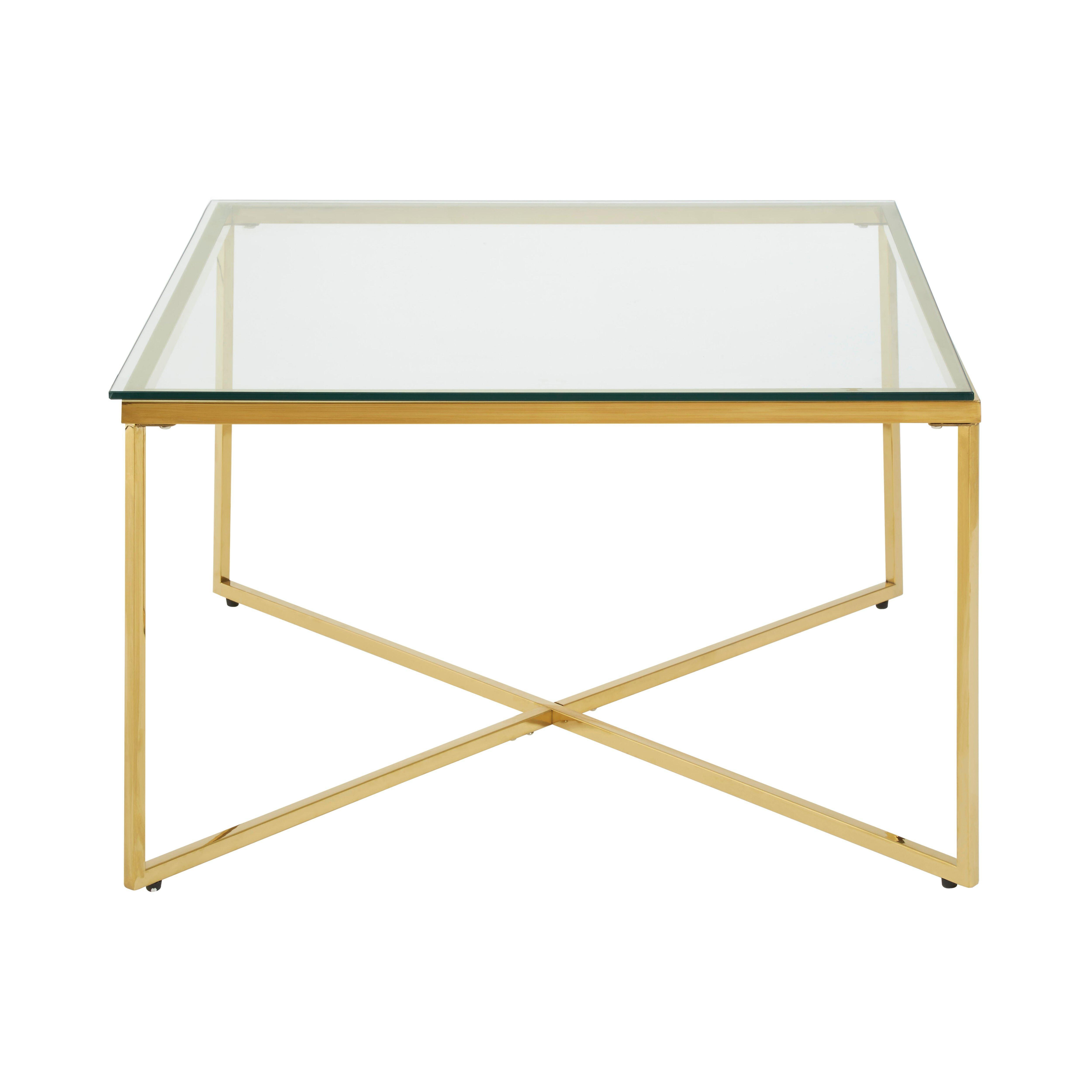 Contemporary Design Gold Finish Cross Base End Table, Versatile Side Table, Functional Table For Livingroom - image 1