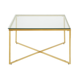 Contemporary Design Gold Finish Cross Base End Table, Versatile Side Table, Functional Table For Livingroom - thumbnail 1