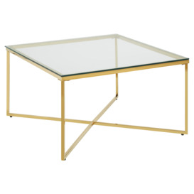 Contemporary Design Gold Finish Cross Base End Table, Versatile Side Table, Functional Table For Livingroom - thumbnail 2