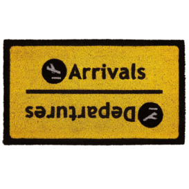 Arrivals Departures Coir Doormat