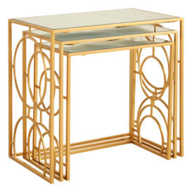 Avantis Set Of 3 Gold Finish Nesting Side Tables - thumbnail 2