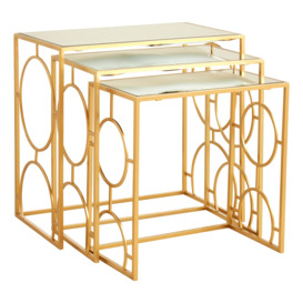 Avantis Set Of 3 Gold Finish Nesting Side Tables - thumbnail 3