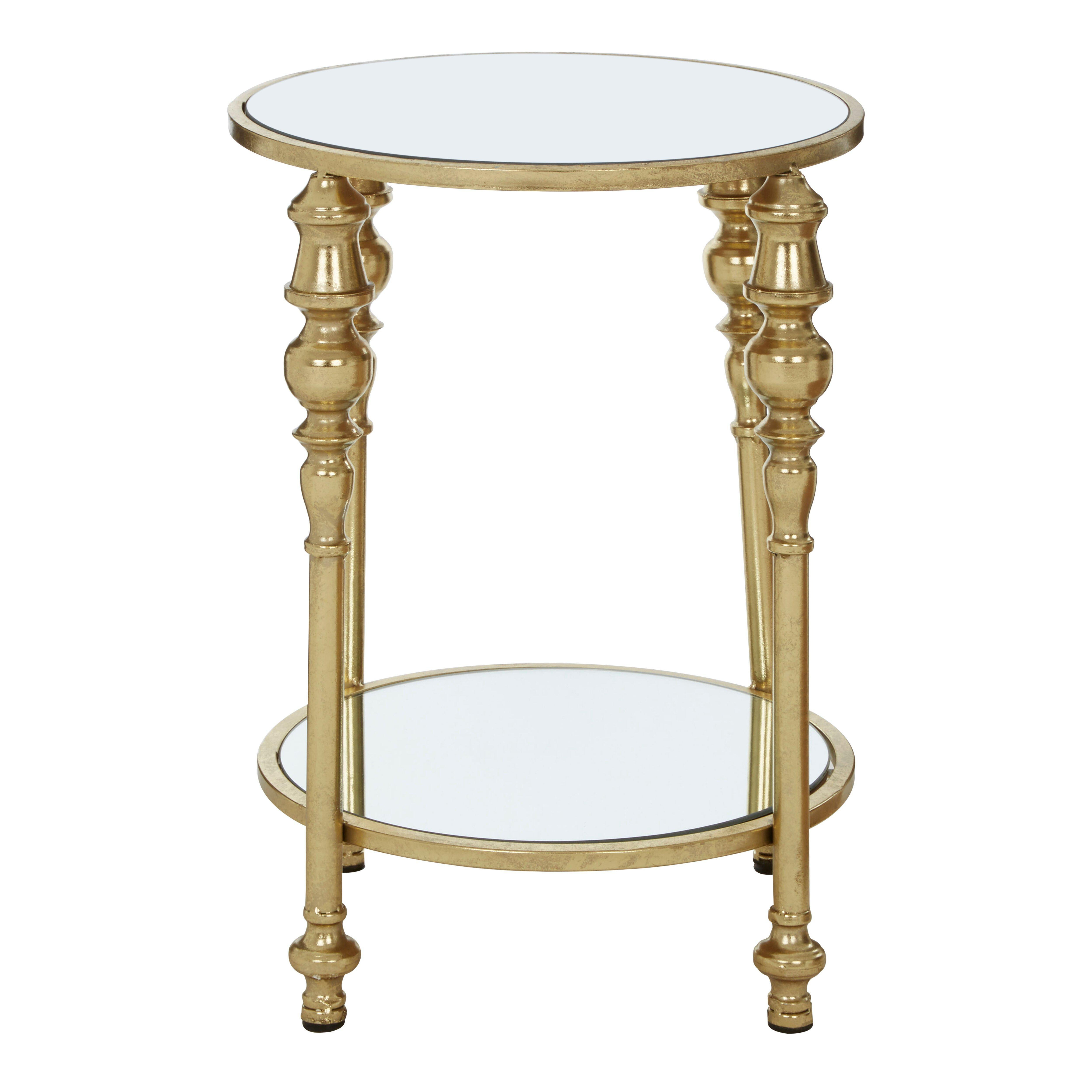 Marcia 2 Tier Gold Finish Side Table - image 1