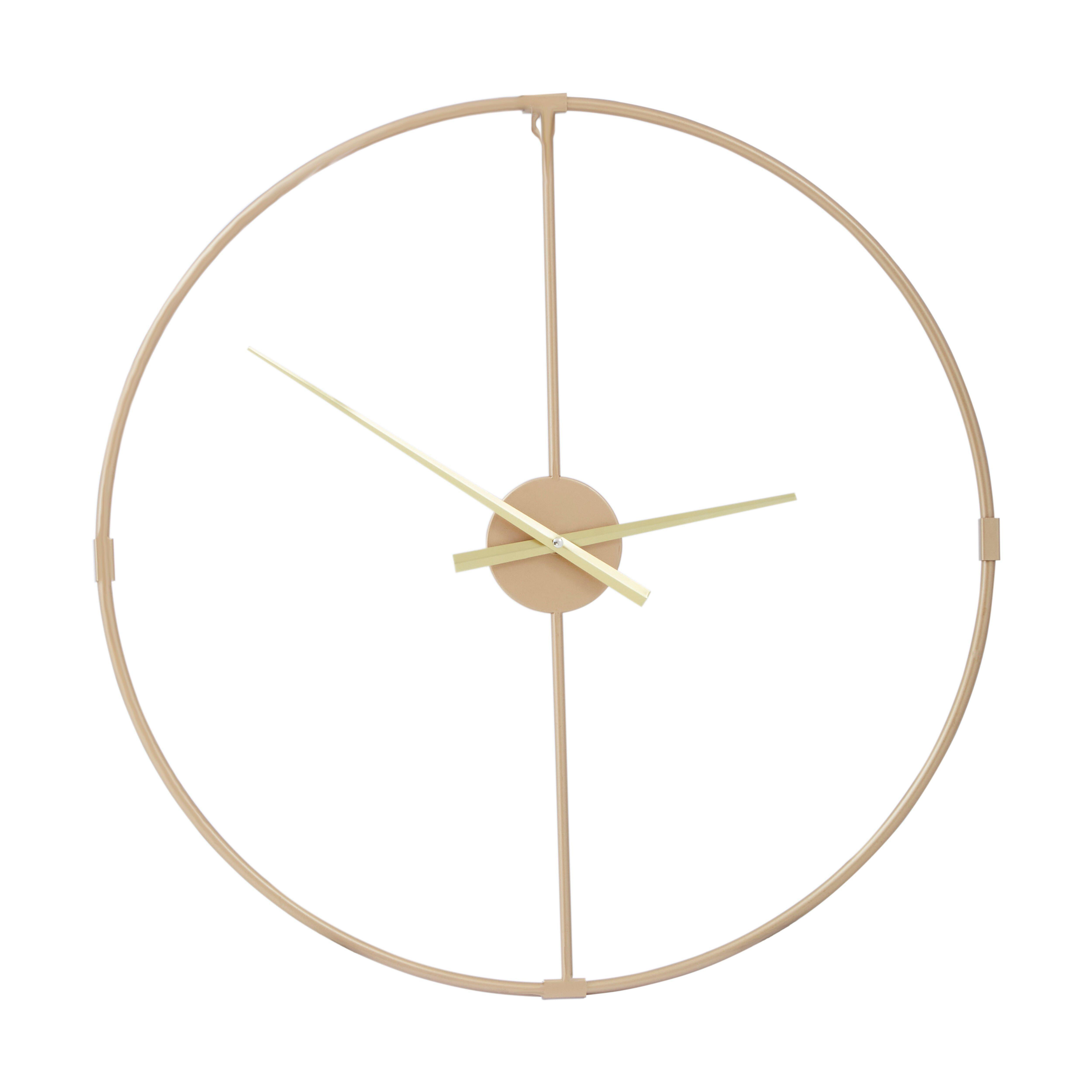 Interiors by Premier Wall Clock With Gold Finish Metal Open Frame - image 1