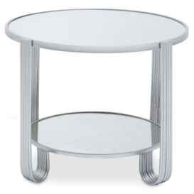 Modern Design Round Mirrored Top Frame Table, Versatile Bedside Table, Easily Maintained Small Table