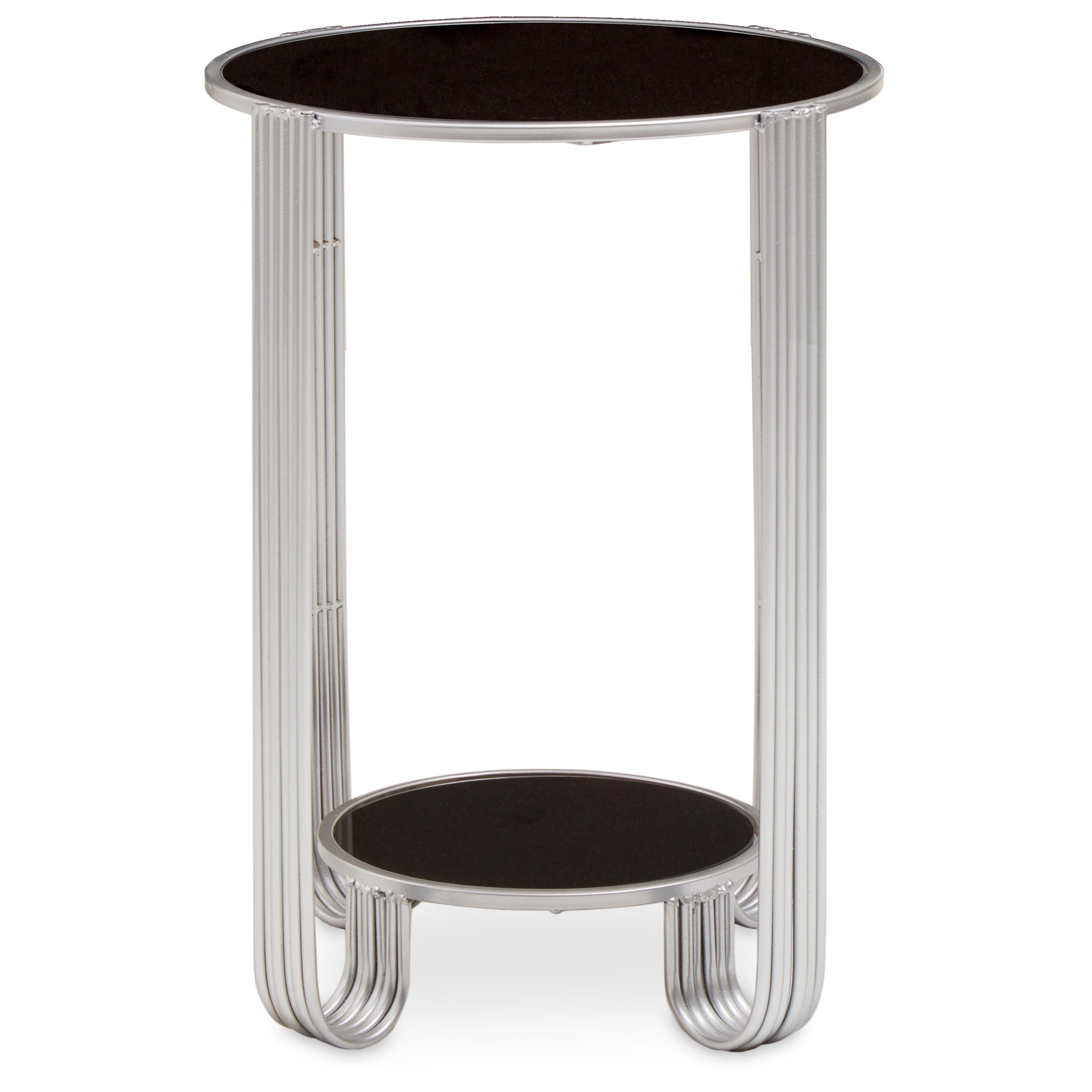 Jolie Round Mirror End Table - image 1
