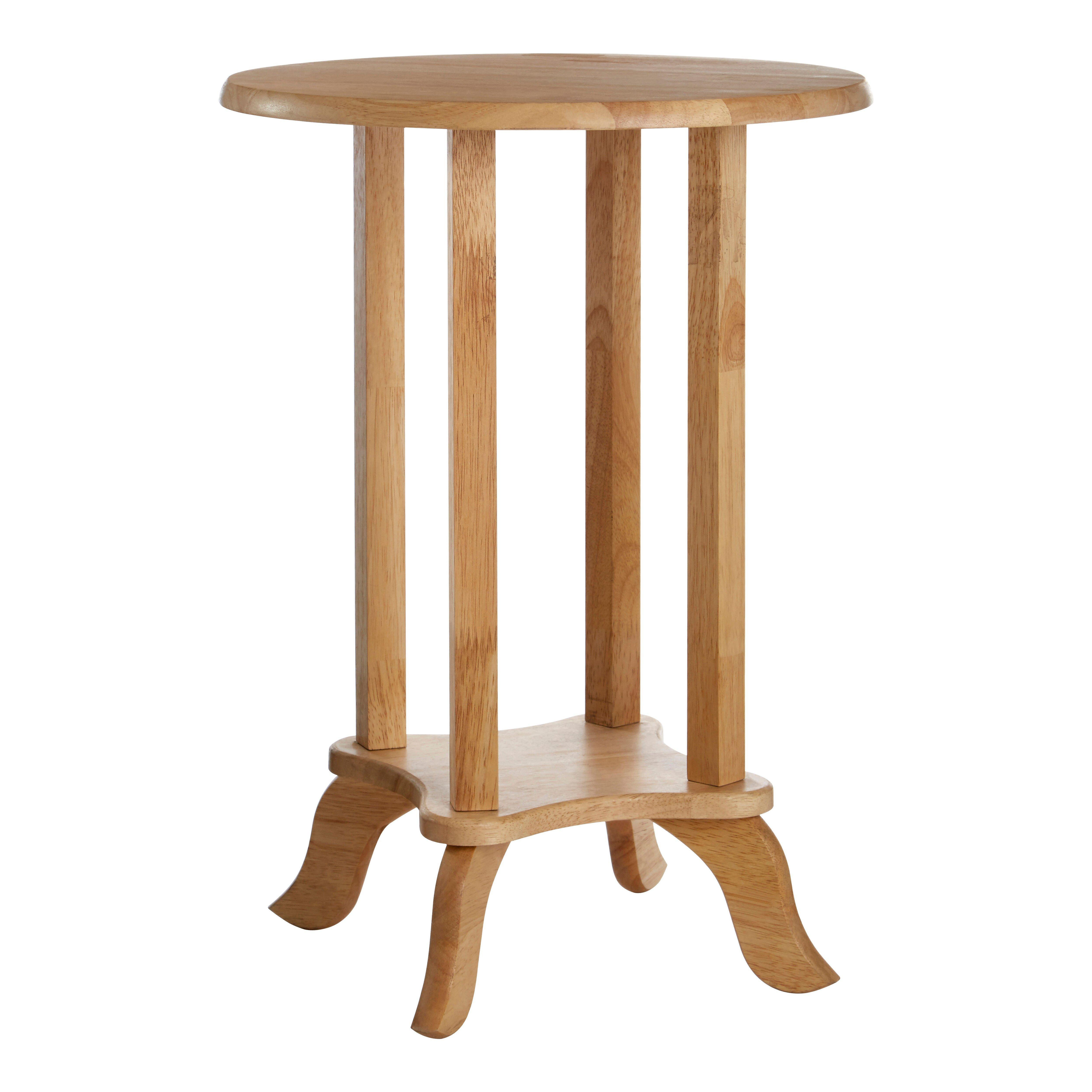 Round Rubberwood Side Table - image 1