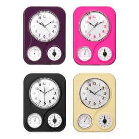 Maison by Premier Hot Pink Timer/Temperature Display Wall Clock - thumbnail 2