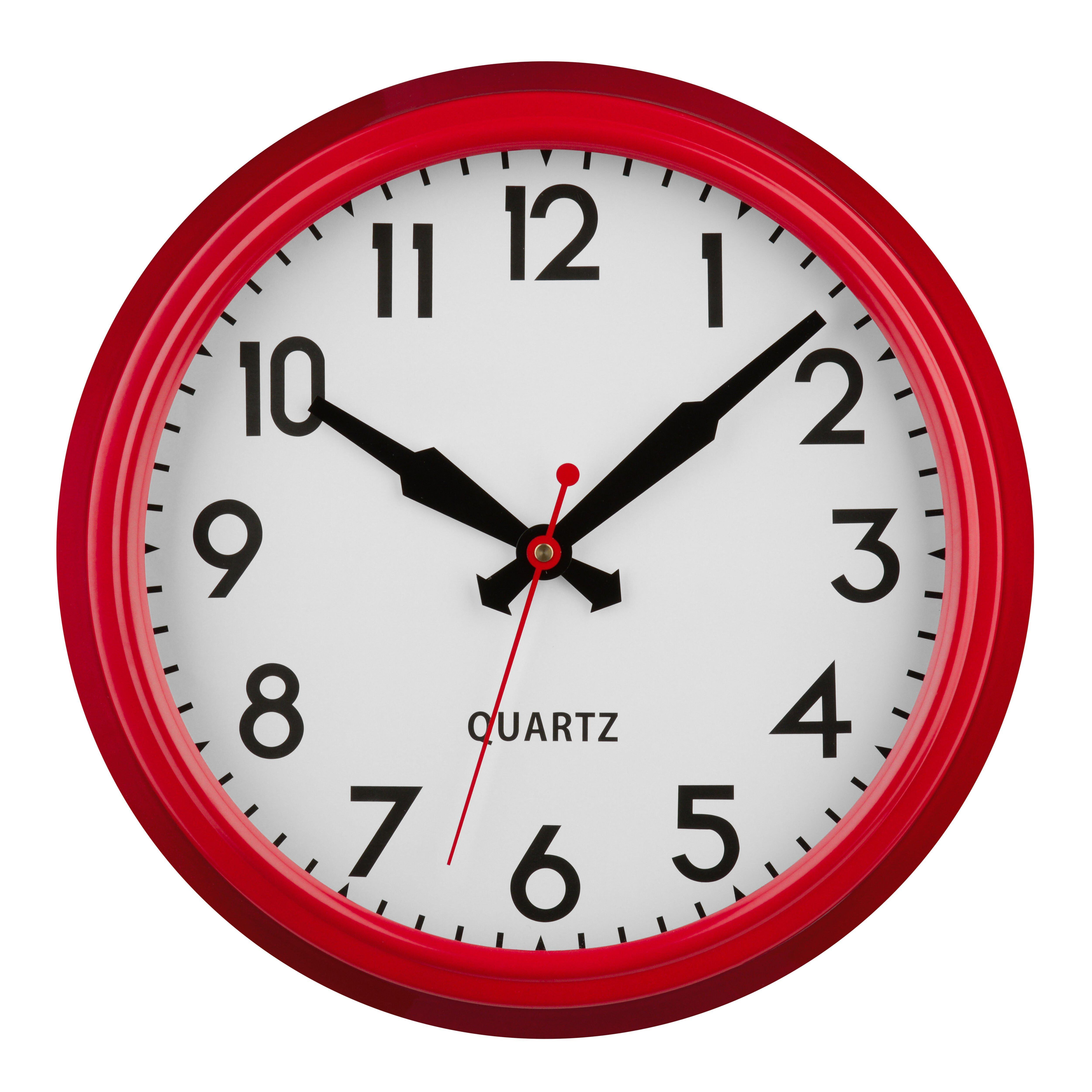 Maison by Premier Red Metal Lined Rim Wall Clock - image 1