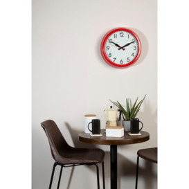 Maison by Premier Red Metal Lined Rim Wall Clock - thumbnail 2