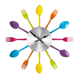 Maison by Premier Multi Coloured Cutlery Wall Clock - thumbnail 1