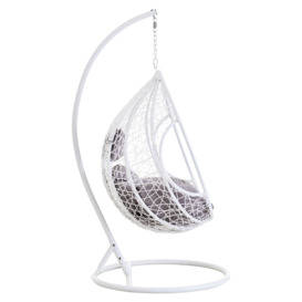 Goa Cut Out Sides White Hanging Chair - thumbnail 2