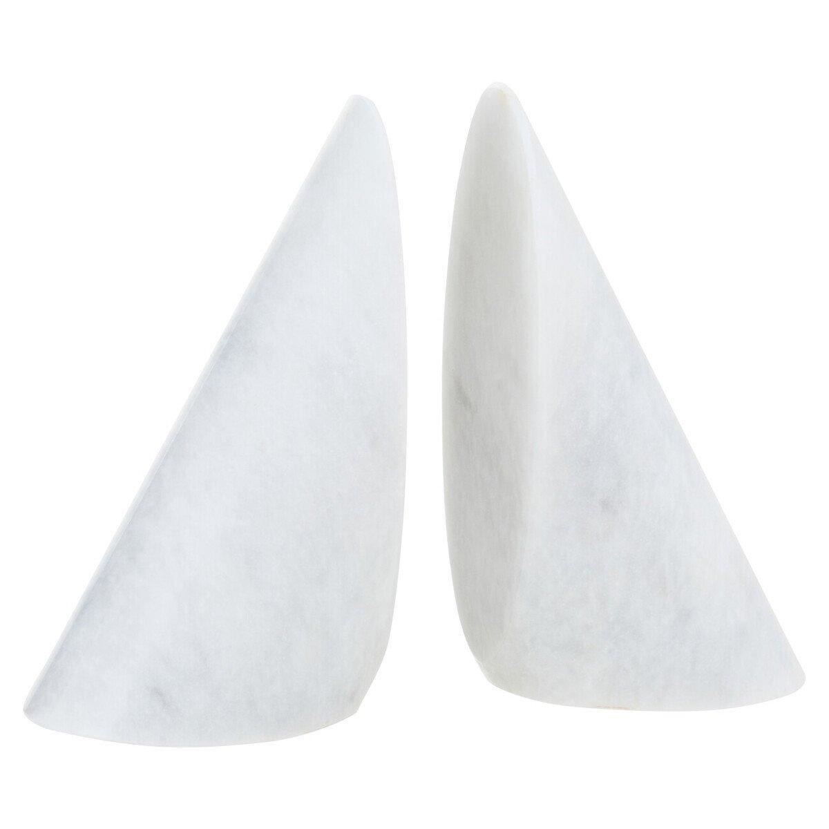 Salmo Set Of Two White Marble Bookends - image 1