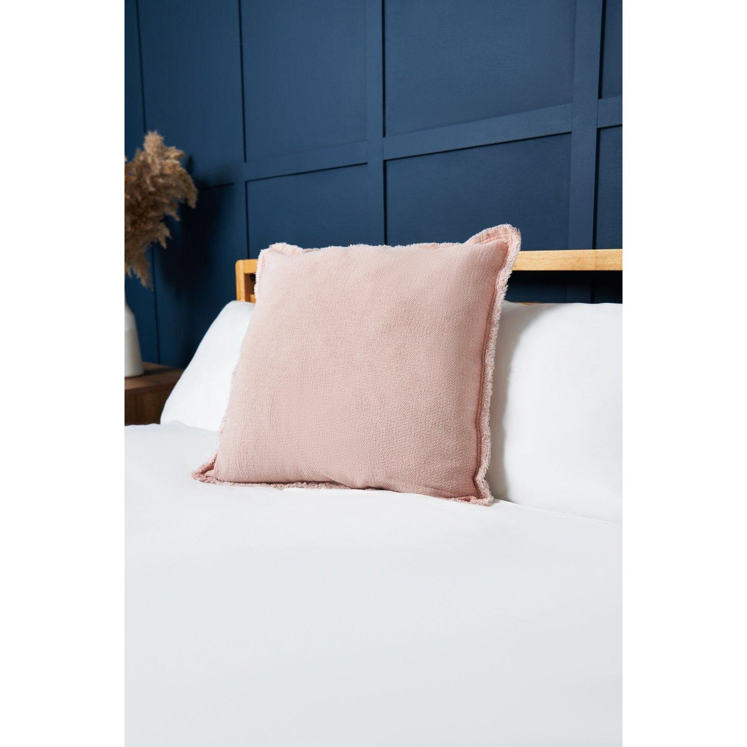 Cotton Cushion with Frayed Edge - image 1