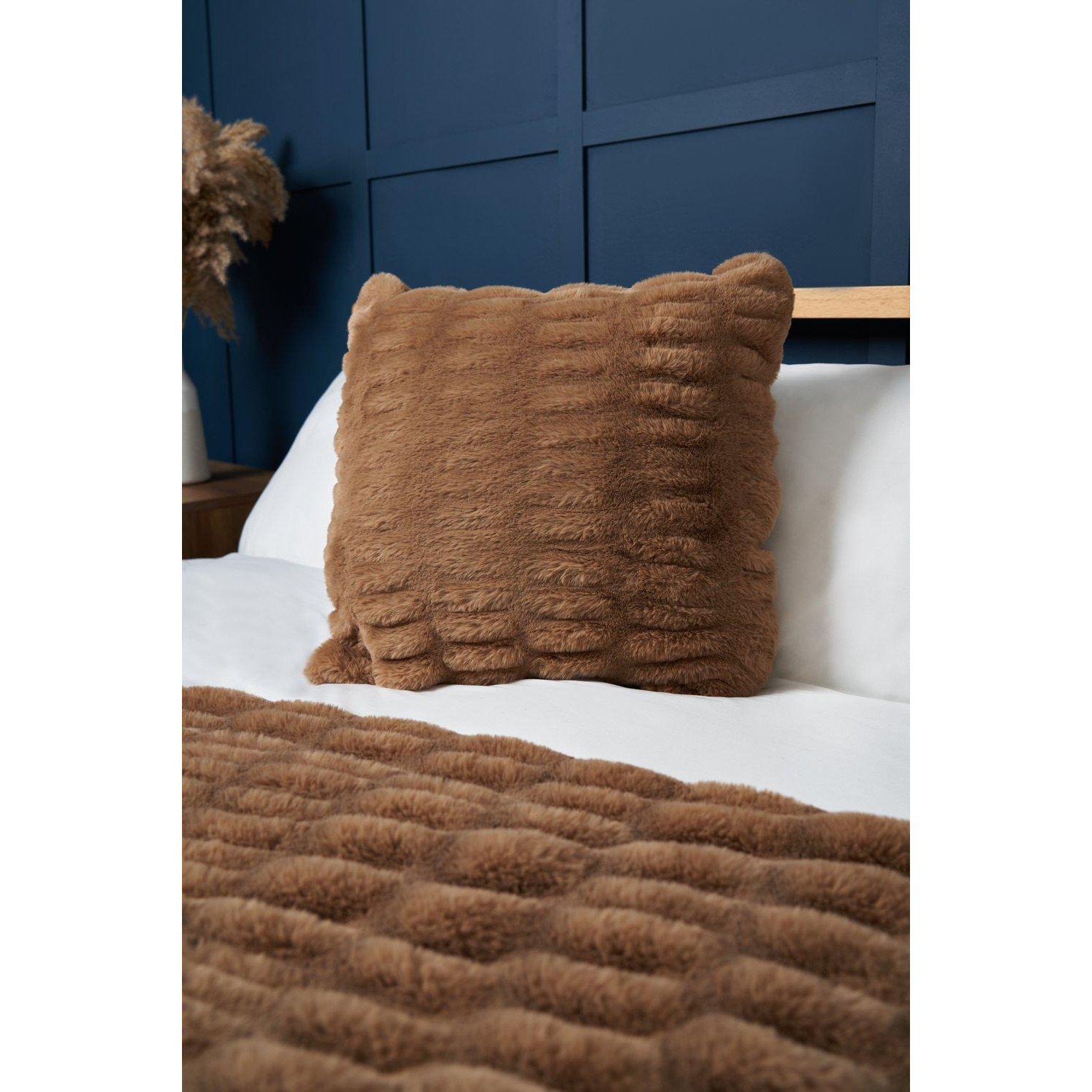 Ruched Faux Fur Cushion - image 1
