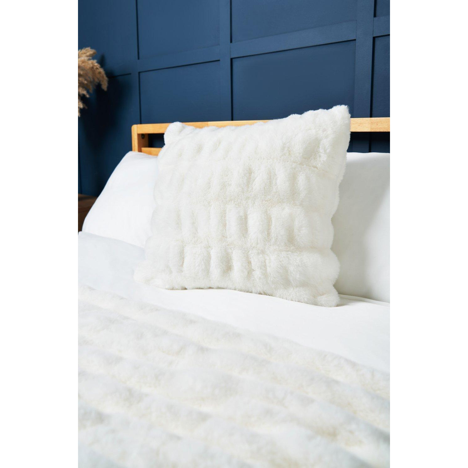 Ruched Faux Fur Cushion - image 1