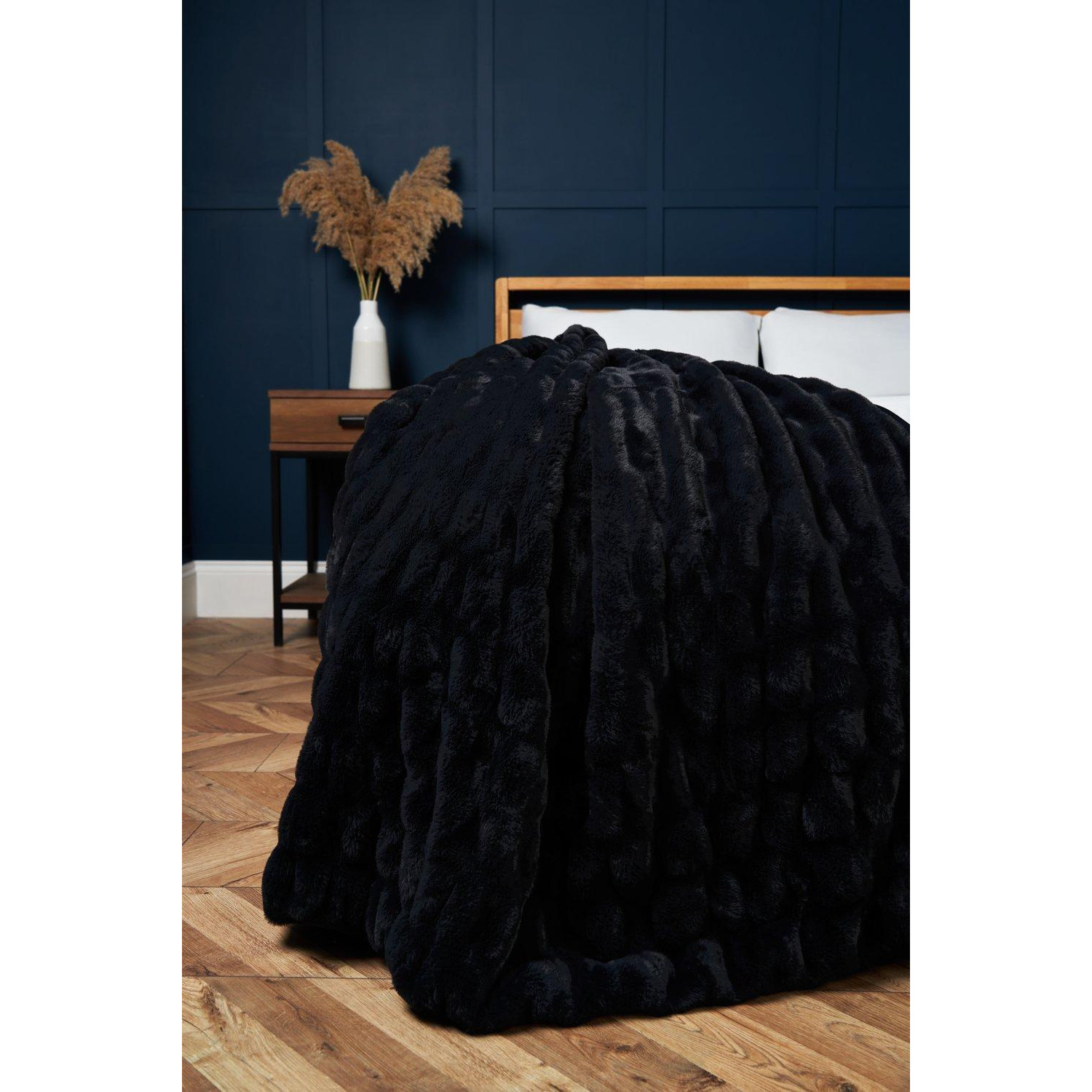 Ruched Faux Fur Throw - image 1
