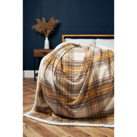 Luxury Warm Check Throw with Sherpa