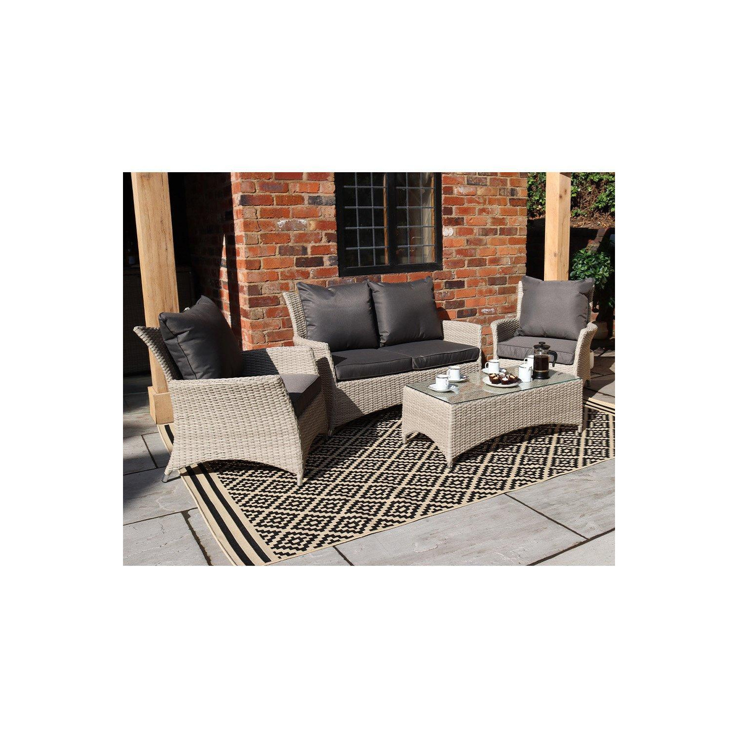 LISBON Deluxe 4 Seater 4pc Lounging Coffee Set - image 1