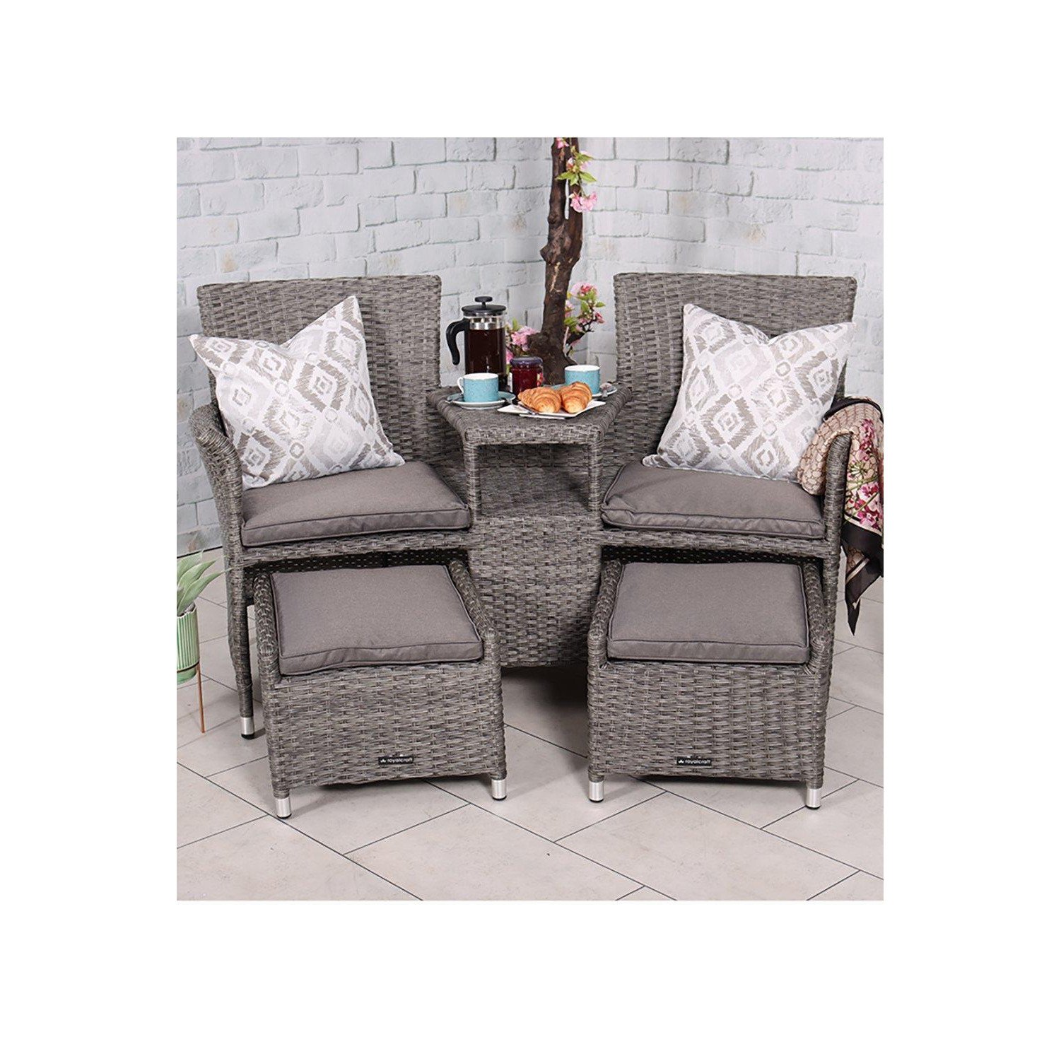 Paris Fixed Companion Set with pull-out footstools incl. Weather Shield Cushions - image 1