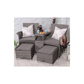 Paris Fixed Companion Set with pull-out footstools incl. Weather Shield Cushions - thumbnail 2